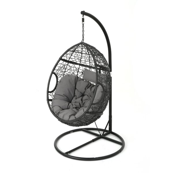 Trent Austin Design Dawson Outdoor Wicker Basket Swing Chair with Stand